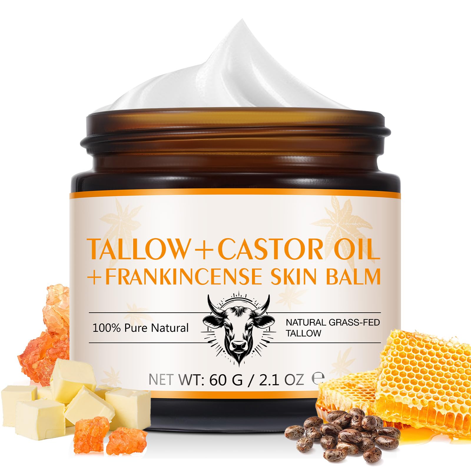 Front view of Frankincense Oil Massage Balm jar