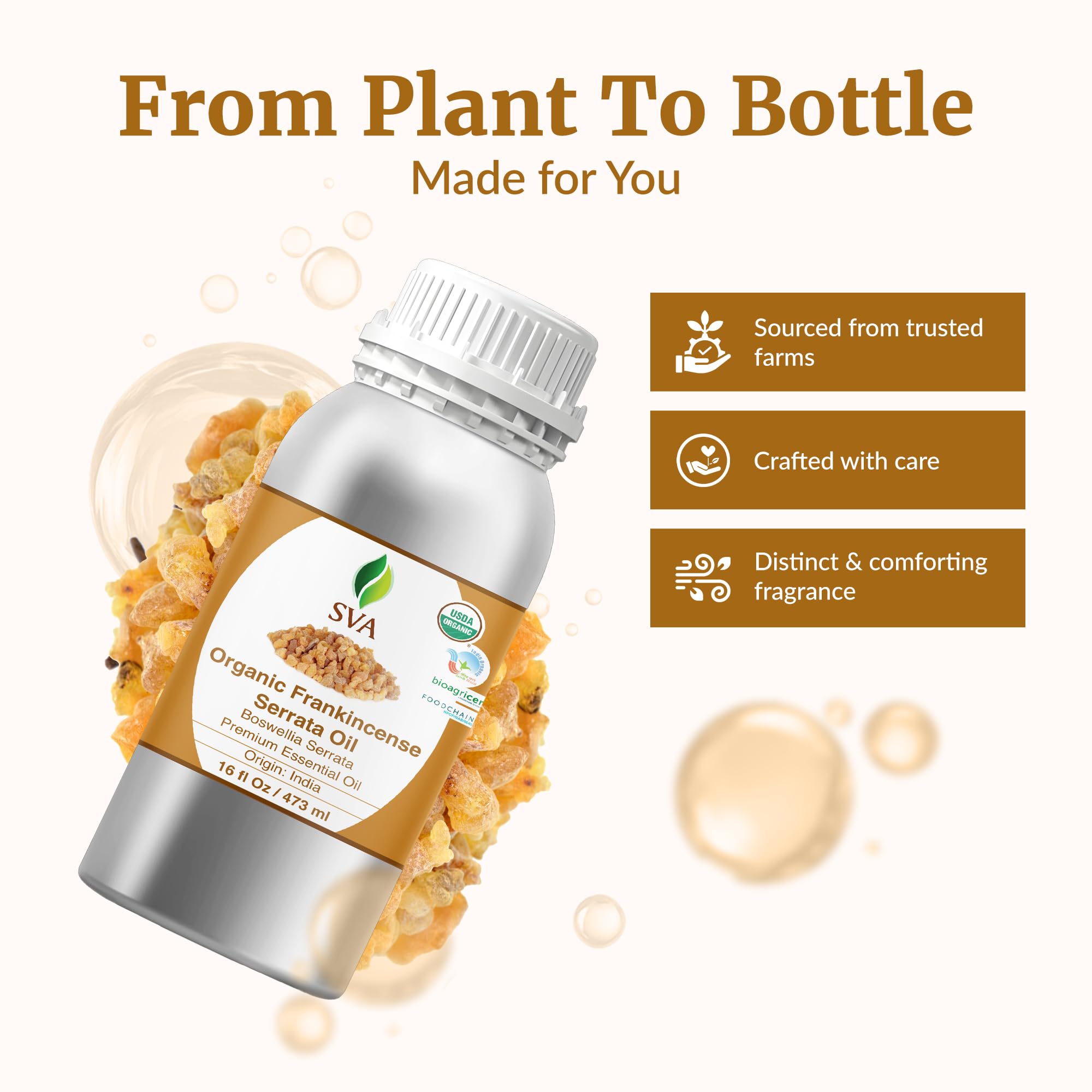 Frankincense essential oil applied to skin for care