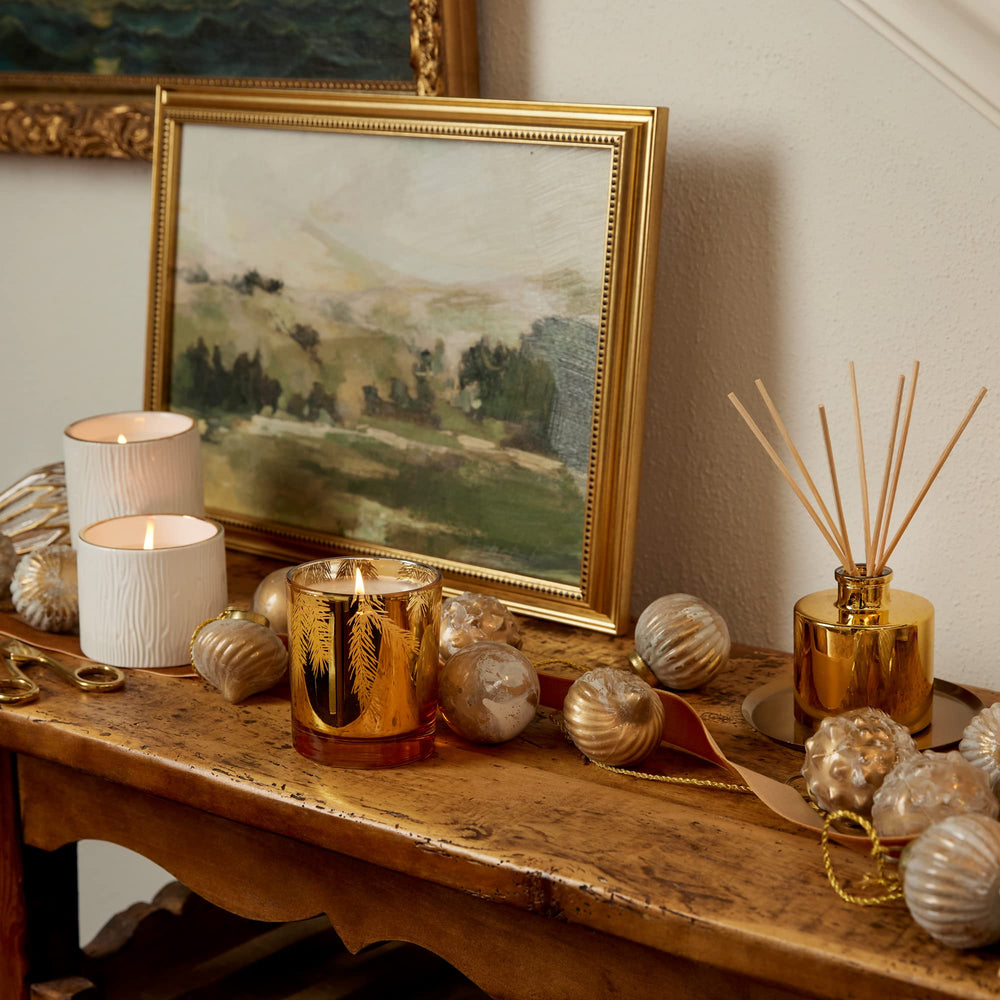 Winter table setting featuring the Frasier Fir candle