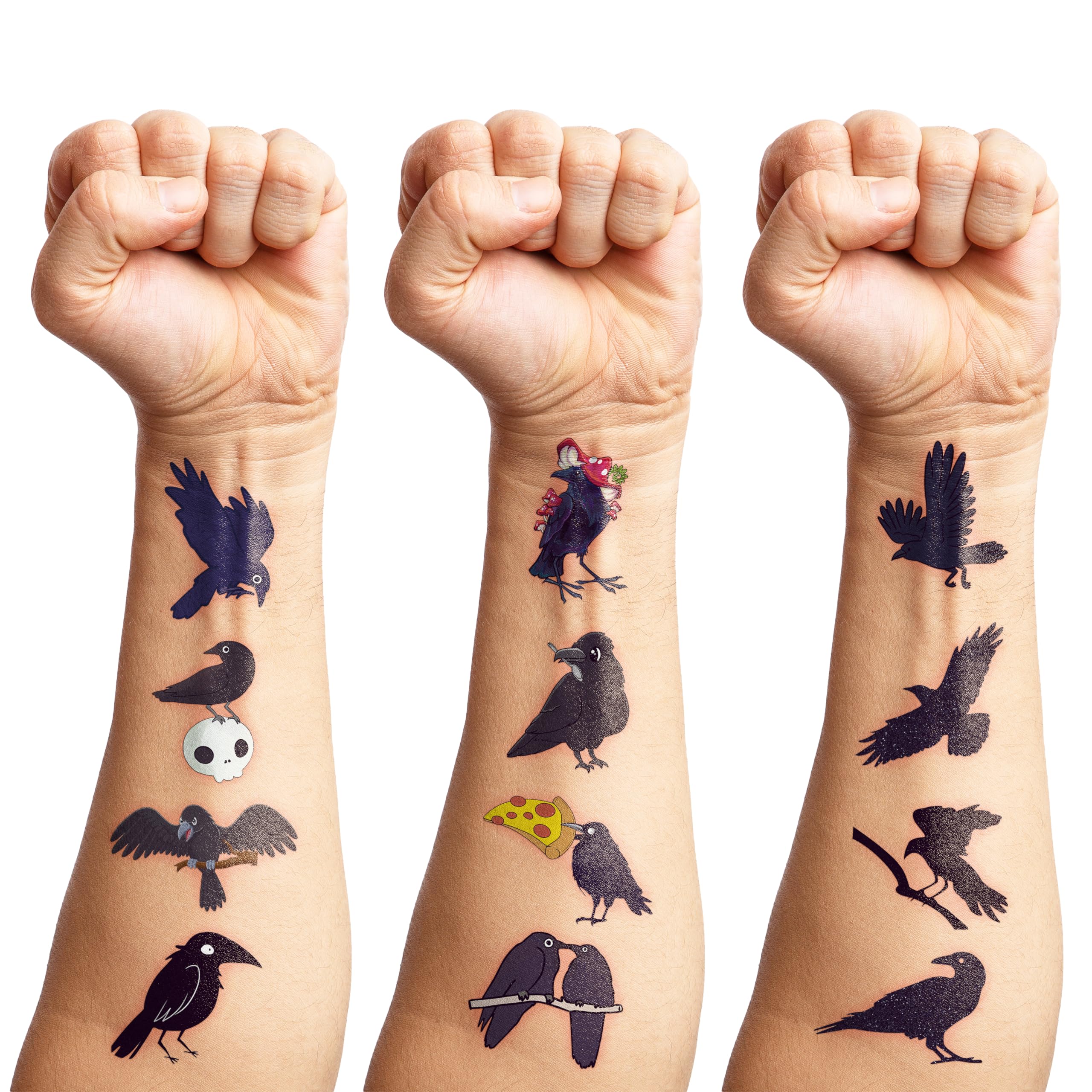 Frawharmone crow tattoo sheet 05, vibrant colors to spark imagination at gatherings.