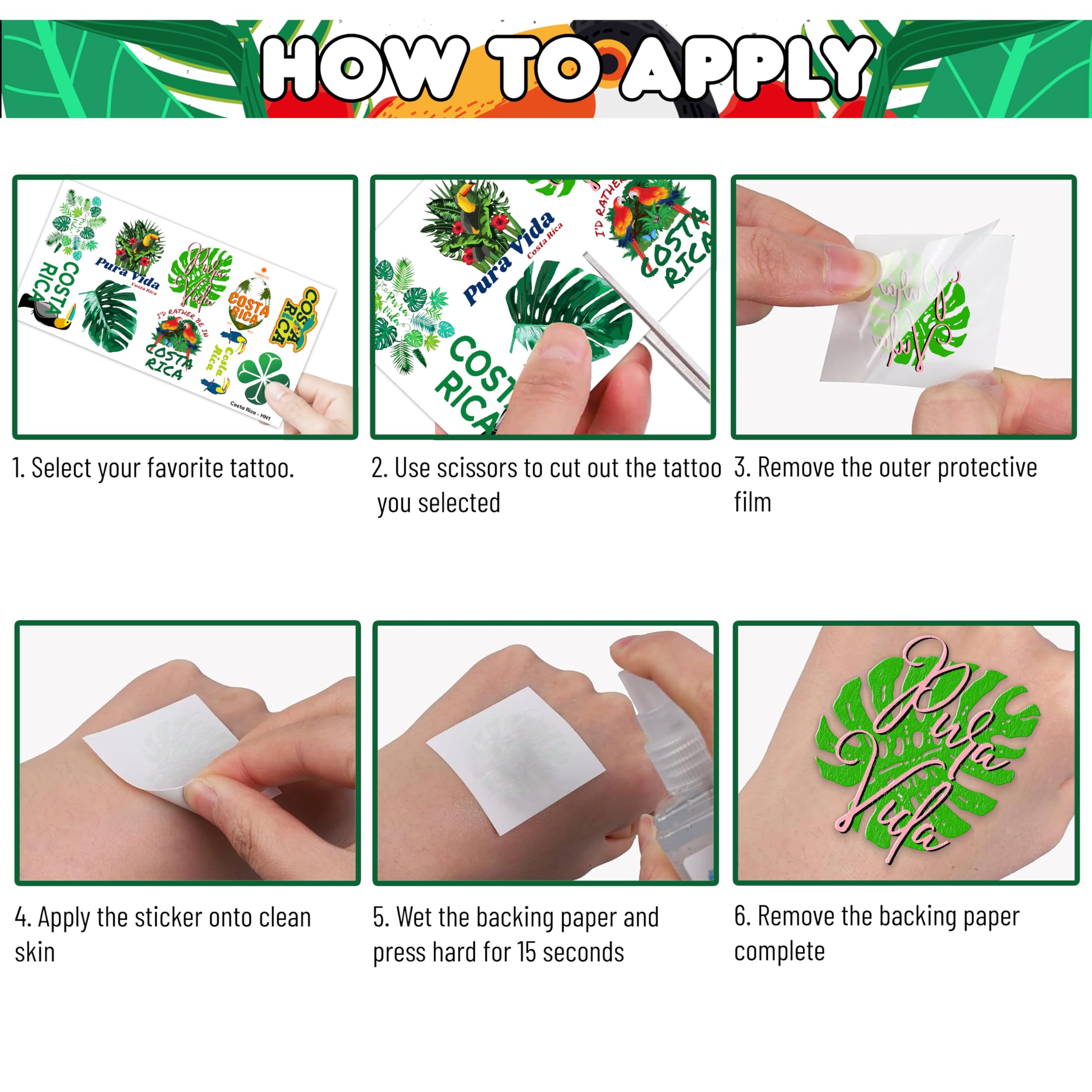 frawharmone waterproof ink and skin-friendly adhesive