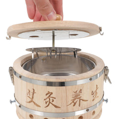 Front view of adjustable moxa box with lid