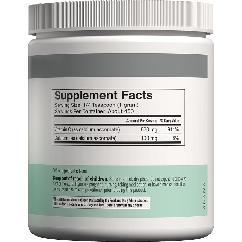 Calcium ascorbate ingredient label