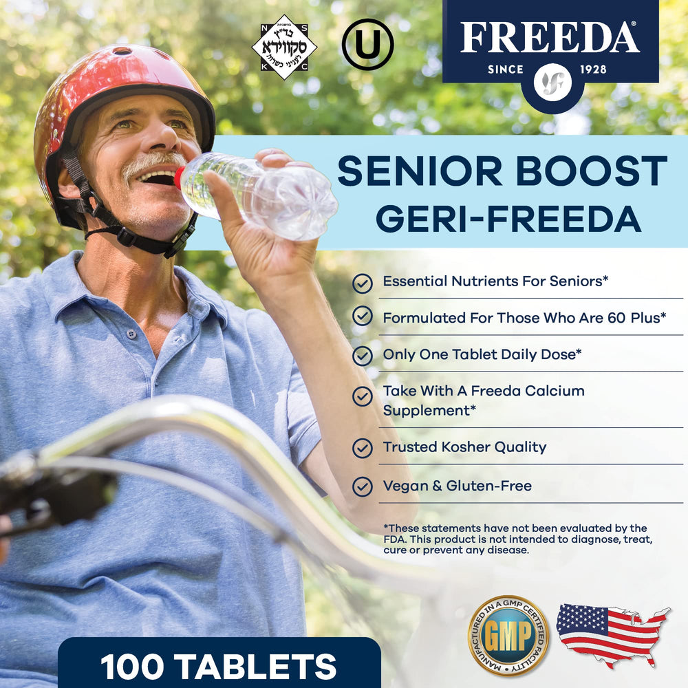 Vitamins A, C, D, E and B-complex for 60+ adults