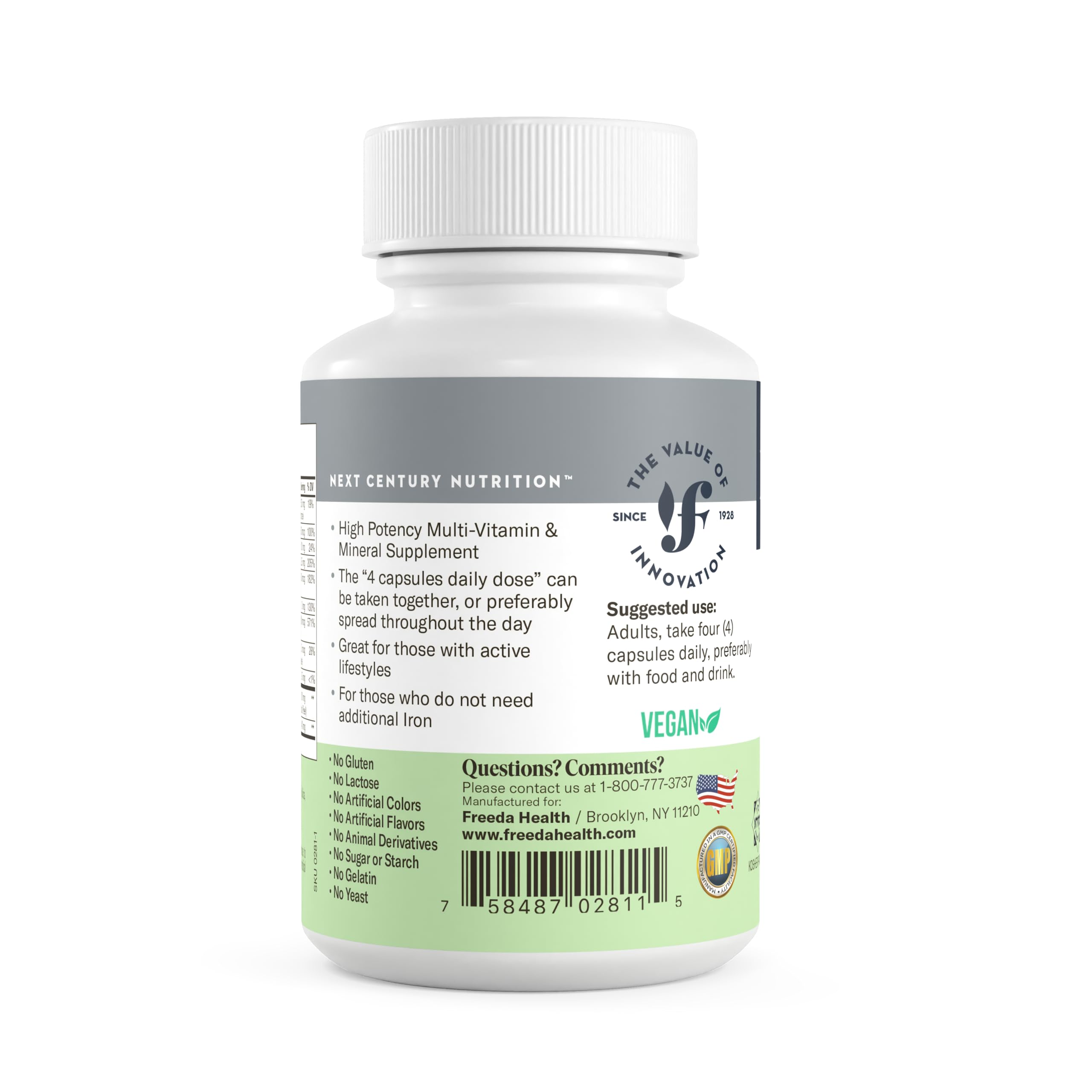 Lifestyle shot showing daily use of FREEDA multivitamins