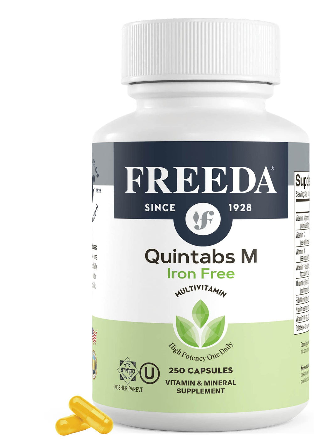 Freeda multivitamin produced in a GMP-certified USA facility