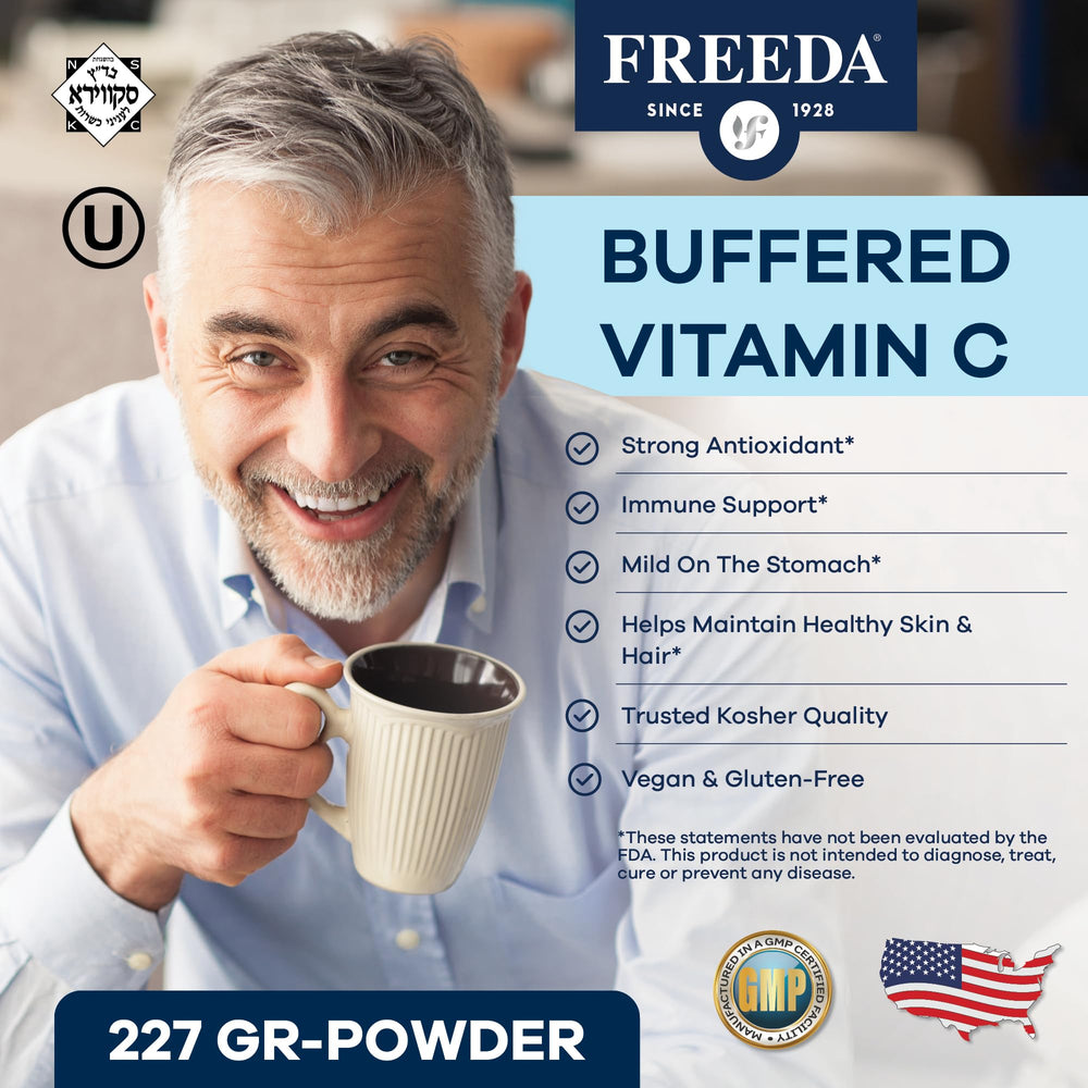 Kosher and vegan Vitamin C powder packaging