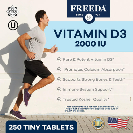 Freeda Vitamin D3-2000 IU bottle back label