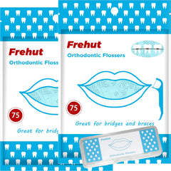 Frehut orthodontic flossers for braces with compact travel case