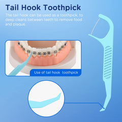 Using Frehut flossers to clean between braces