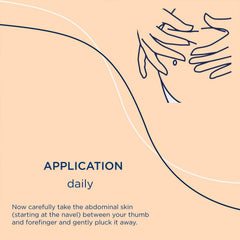 Directions for applying massage oil on belly, breasts, hips and thighs