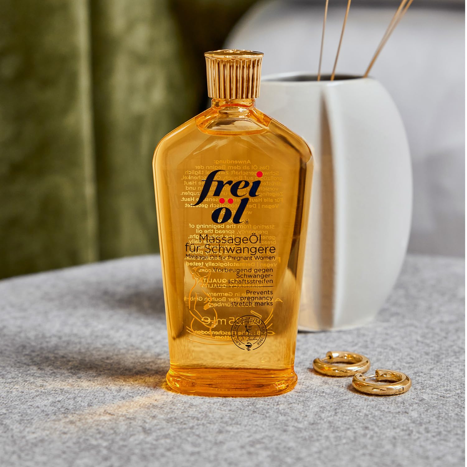 Safe for mom and baby: maternity oil being used