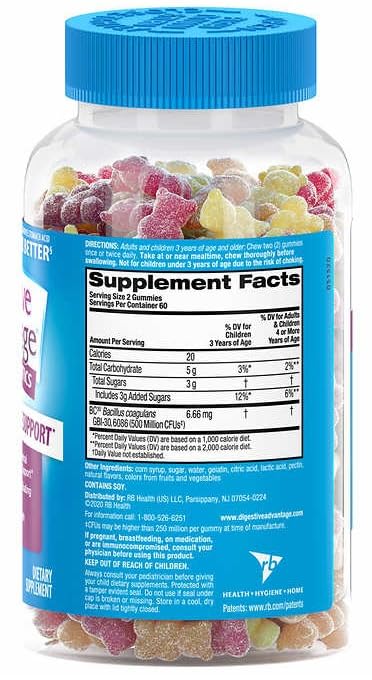 FrenchGlory Digestive-Advantage Daily Probiotics 120 Gummies - image 2