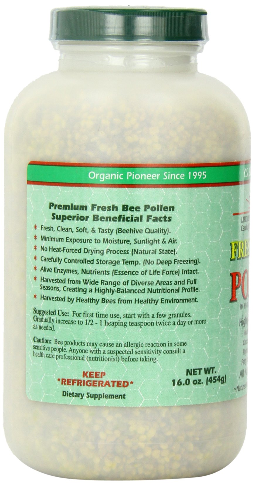 High quality bee pollen granules macro shot