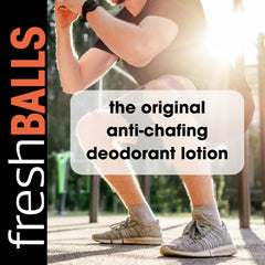 Fresh Body FB Fresh Balls On-The-Go application closeup, quick-drying silky finish.