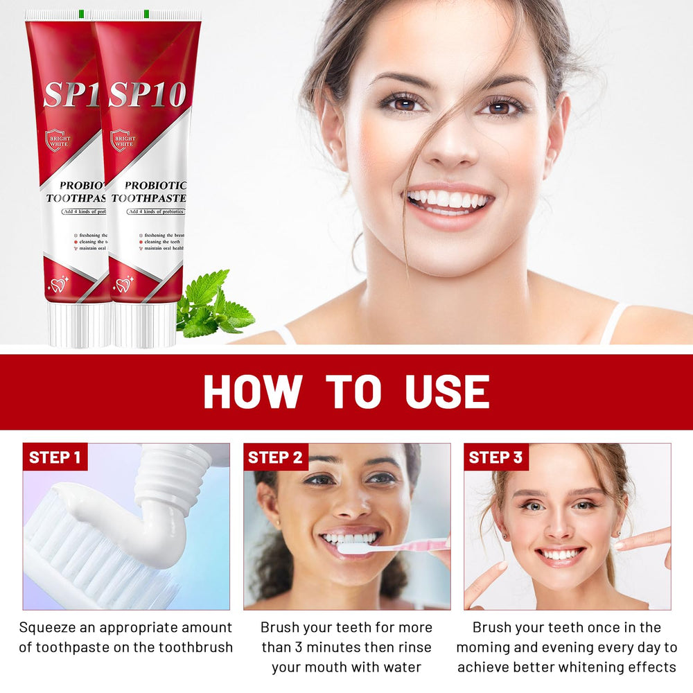 Smiling person with fresh breath after using SP-10 toothpaste