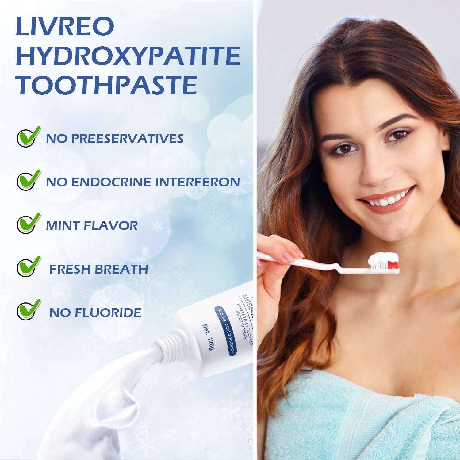 Fresh mint flavor toothpaste for long-lasting breath