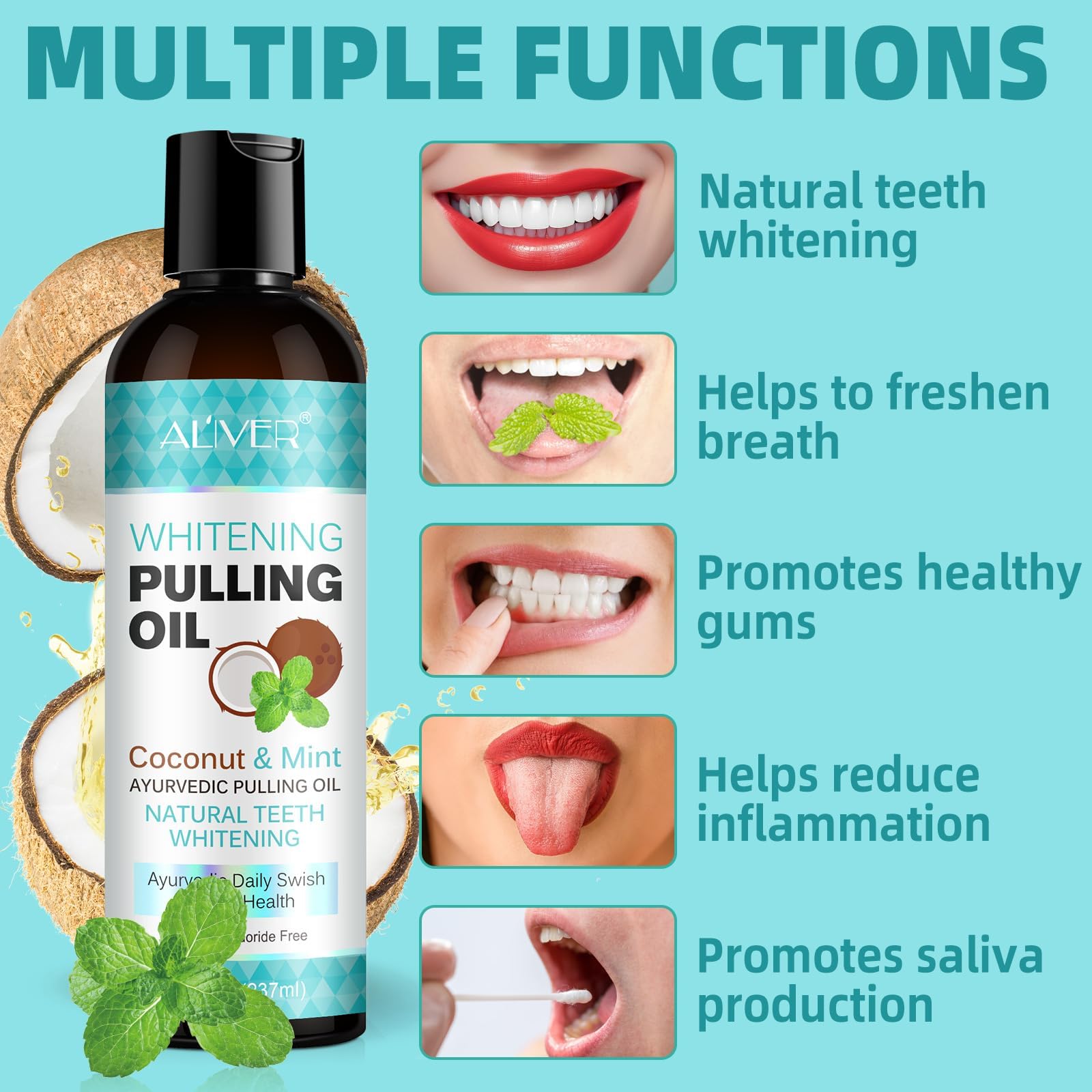 237ml bottle of mouthwash for long-lasting fresh breath