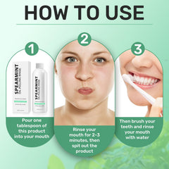 Oil pulling for fresh breath with spearmint