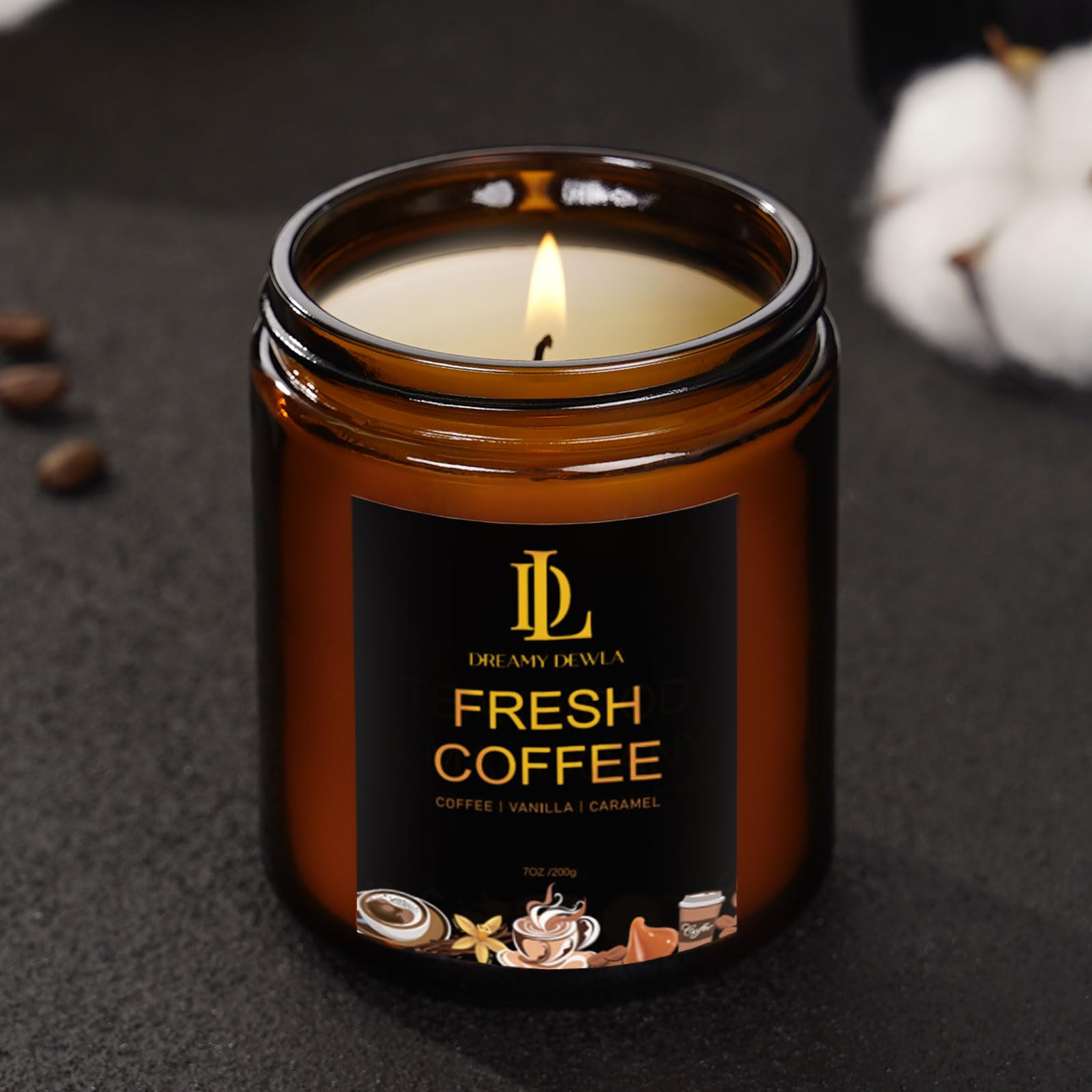 Gift-ready Fresh Coffee Candle with decorative packaging