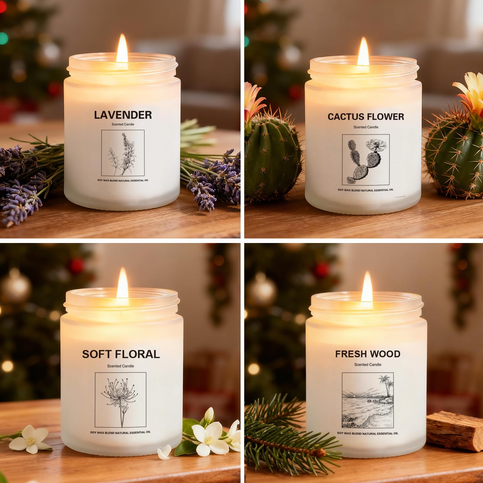 Fresh Floral soy candle close-up