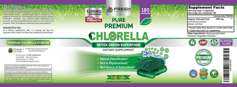 Vegan chlorella supplement nutrition facts
