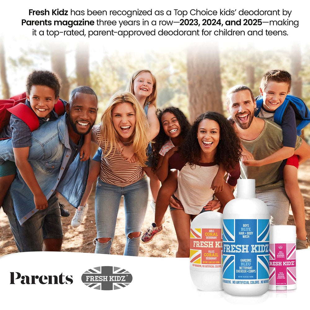 Fresh Kidz Girls Purple deodorant stick side view shows compact design