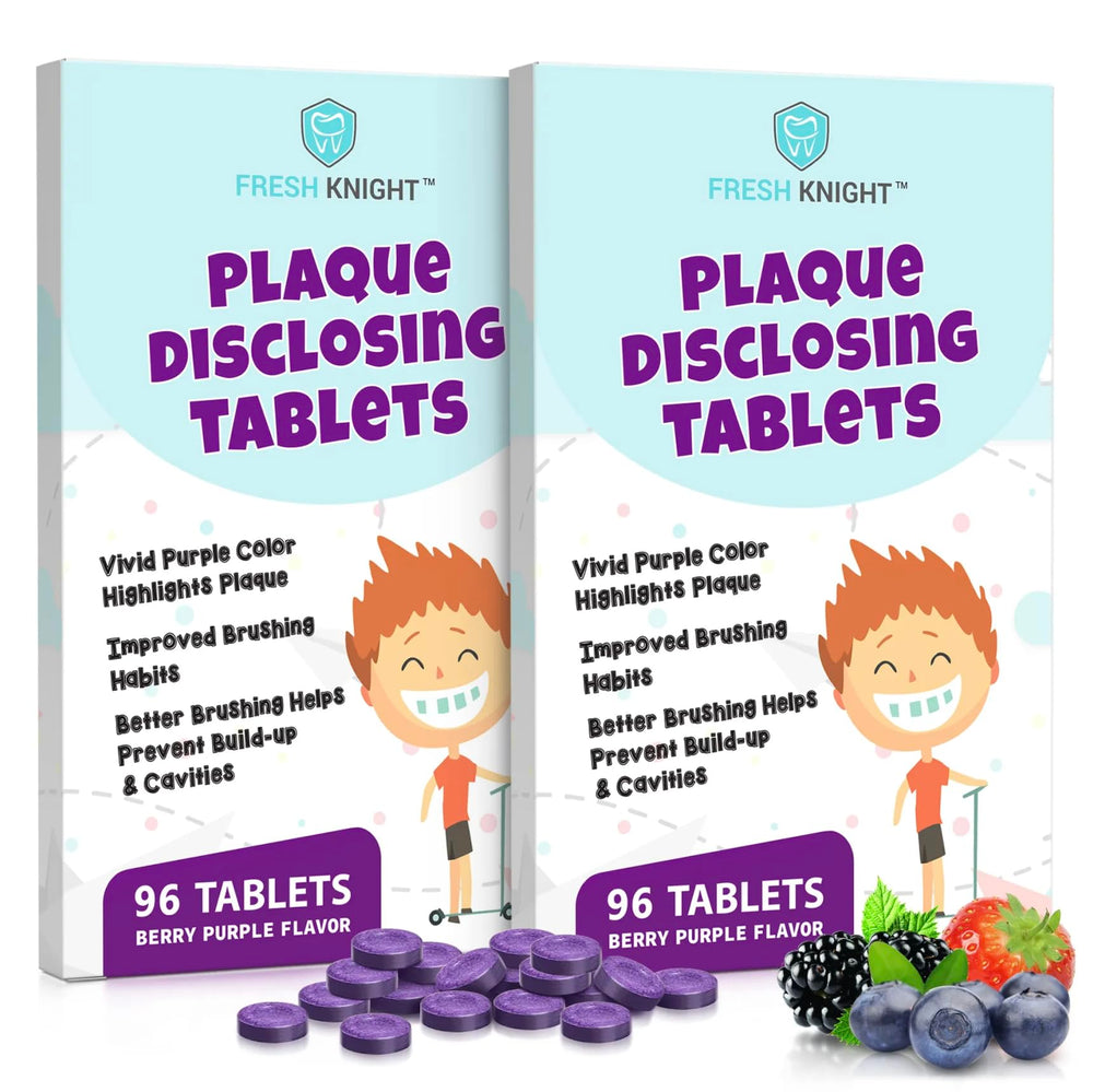 Fresh Knight Tru-Clean Purple Chews plaque disclosing tablets 96 count, pack of 2