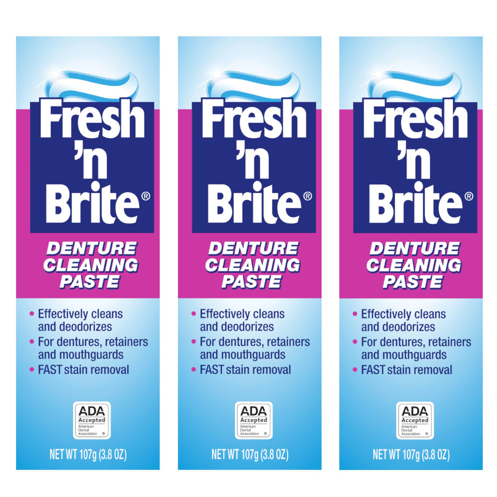 Denture cleaning paste with minty gel packaging