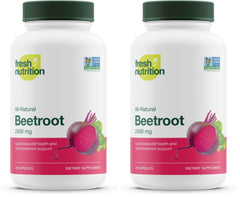 Front view of Fresh Nutrition Beet Root Capsules bottle