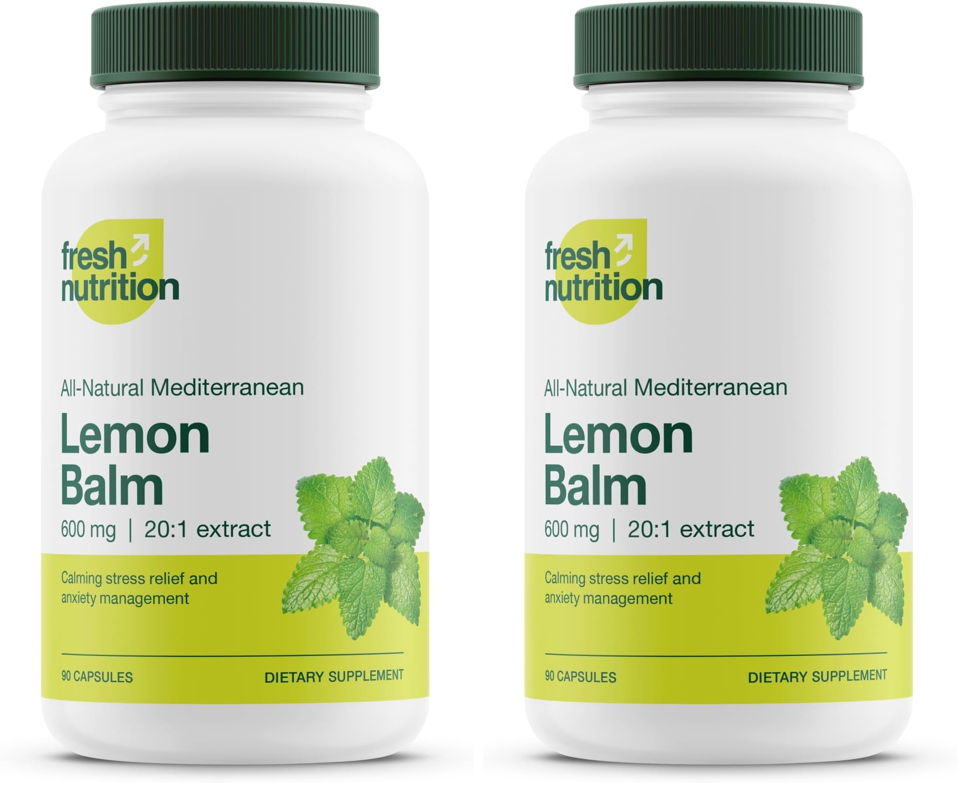Fresh Nutrition Lemon Balm Extract Capsules bottle front view