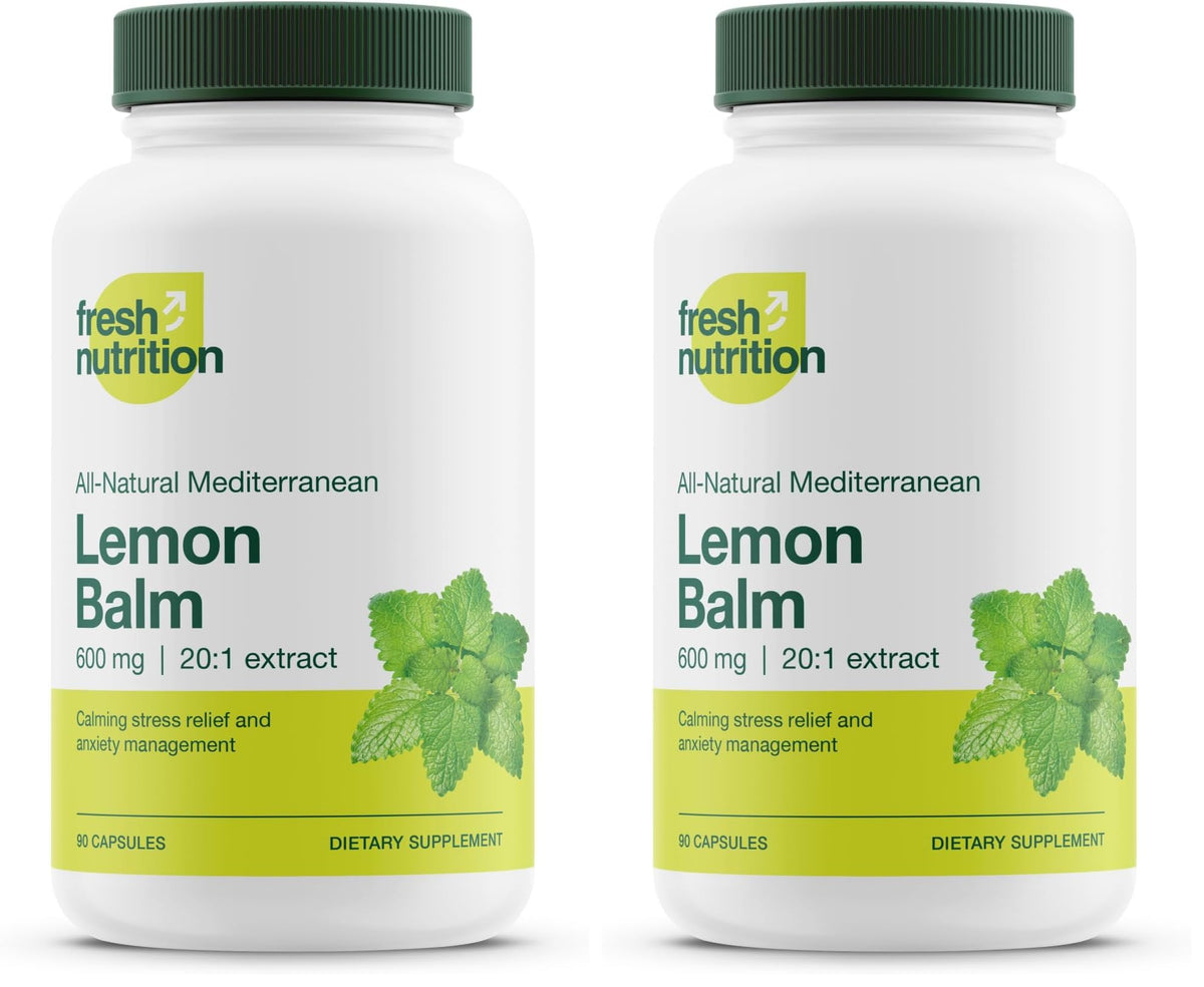 Fresh Nutrition Lemon Balm Extract Capsules bottle front view