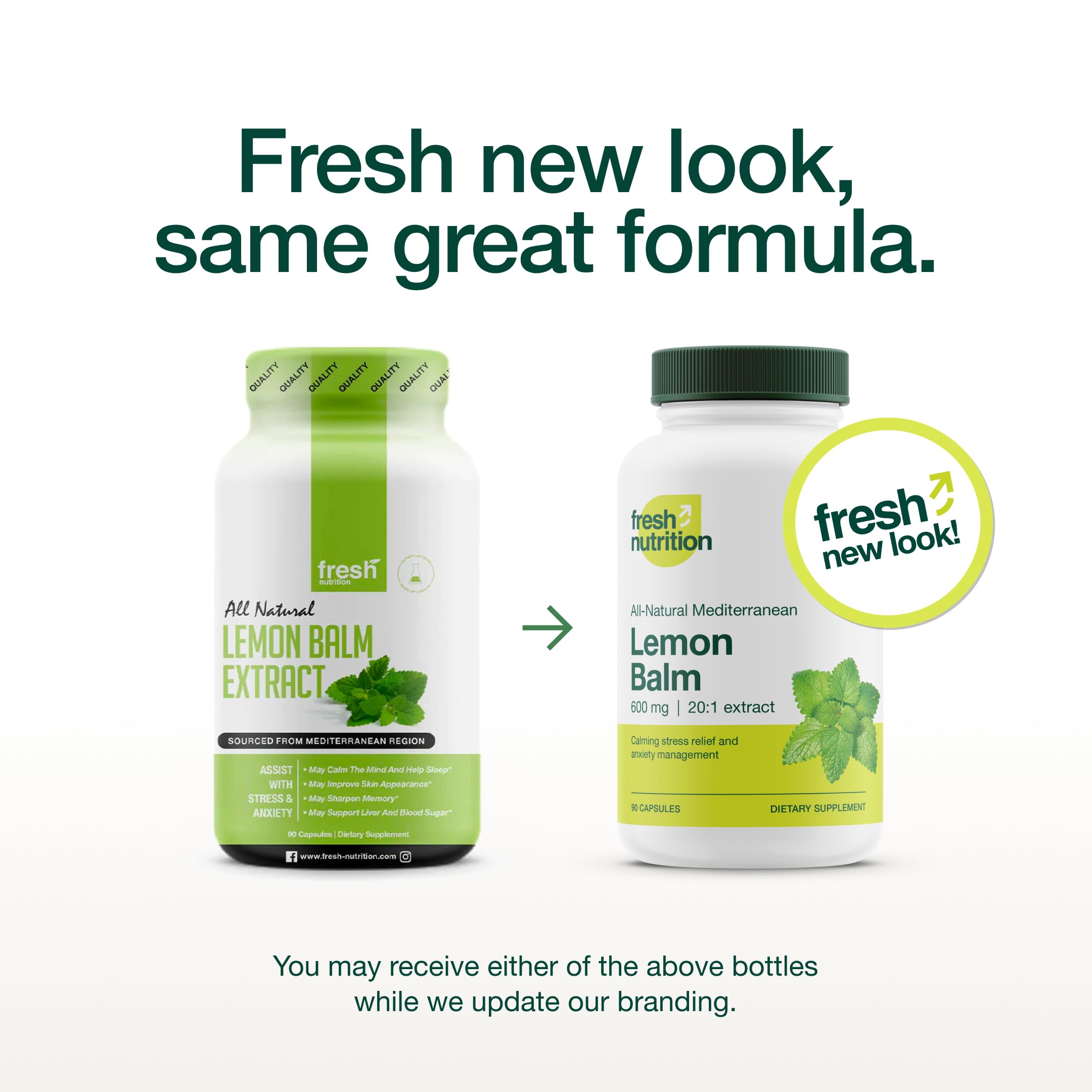 Fresh Nutrition Lemon Balm Extract Capsules bottle back label