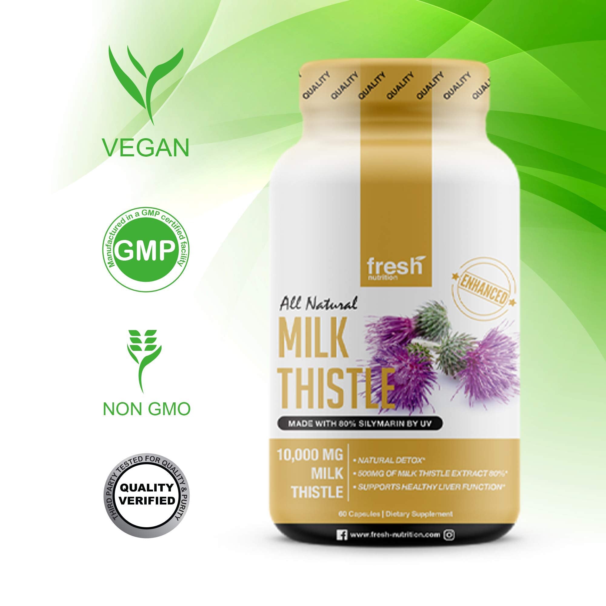 Fresh Nutrition Milk Thistle Capsules packaging front