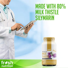 Nutrition facts panel for Fresh Nutrition Milk Thistle Capsules 10,000mg