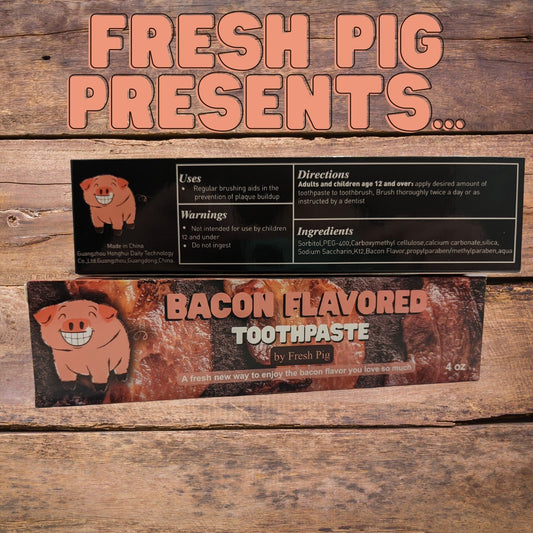 Fresh pig bacon toothpaste tube side view