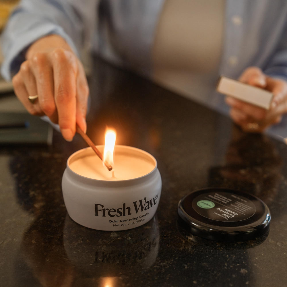 Natural ingredients for Fresh Wave candle: cedarwood, lime, clove, anise, pine needle