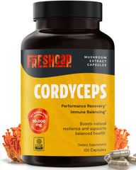 FreshCap Cordyceps capsules bottle with 120 capsules