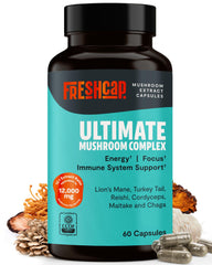 FreshCap Mushrooms Ultimate Mushroom Complex bottle with 60 capsules