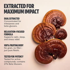 FreshCap Mushrooms Reishi packaging indicating non-GMO, gluten-free, vegan