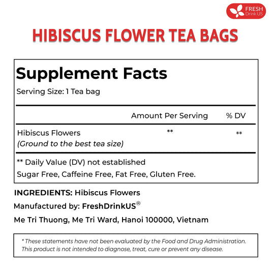 Close-up of 100% natural hibiscus dried flowers used in tea bags