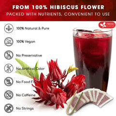 Sealed resealable bag of hibiscus flower tea bags