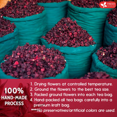 Vegan and gluten-free hibiscus tea product