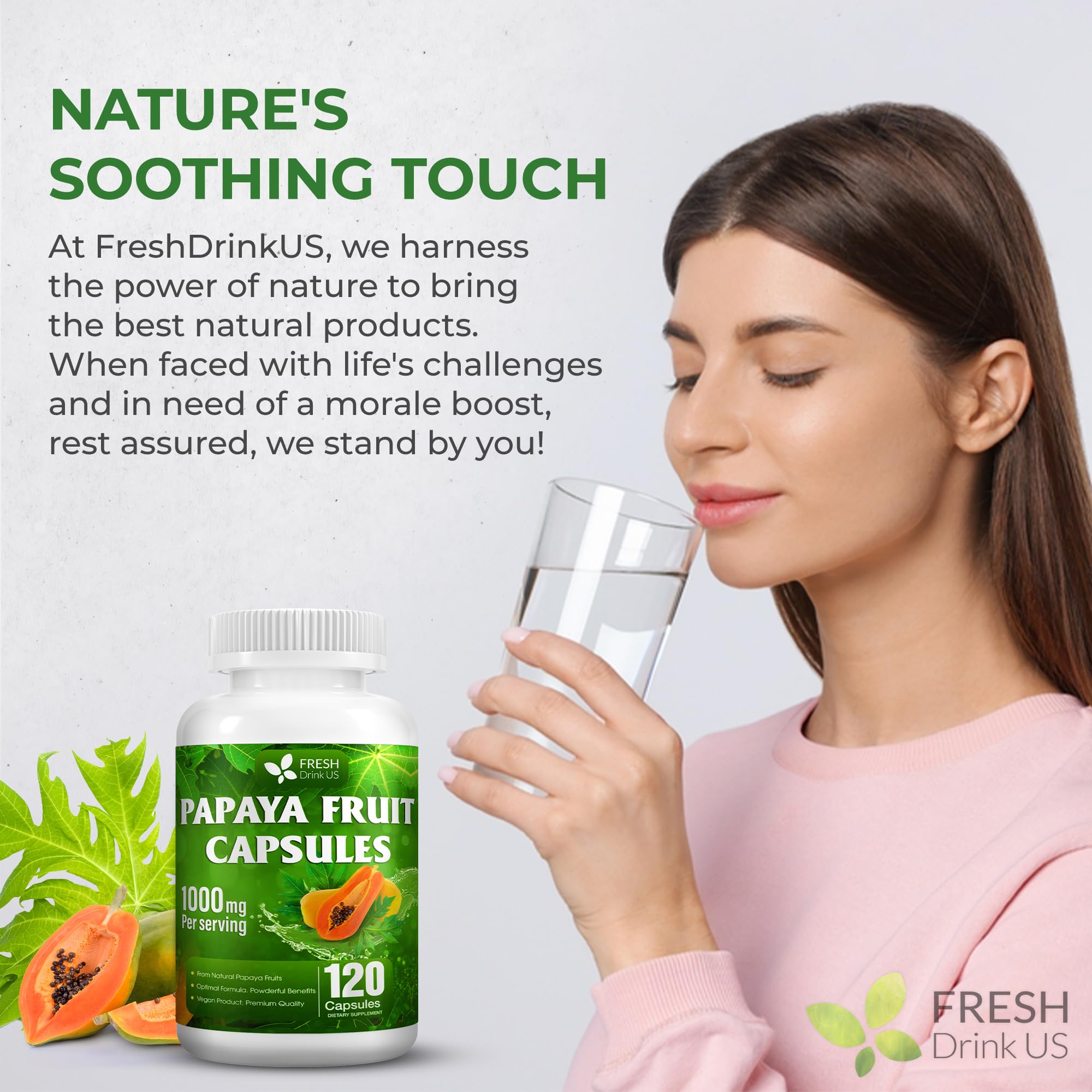 60 days supply graphic for FRESHDRINKUS Papaya Capsules