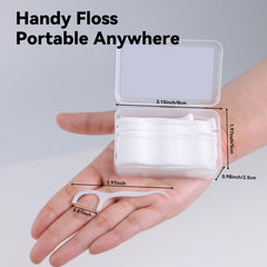 Close-up of floss pick showing high-tensile floss