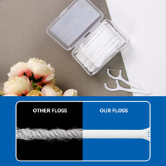Non-slip grip curved flossers with secure handle