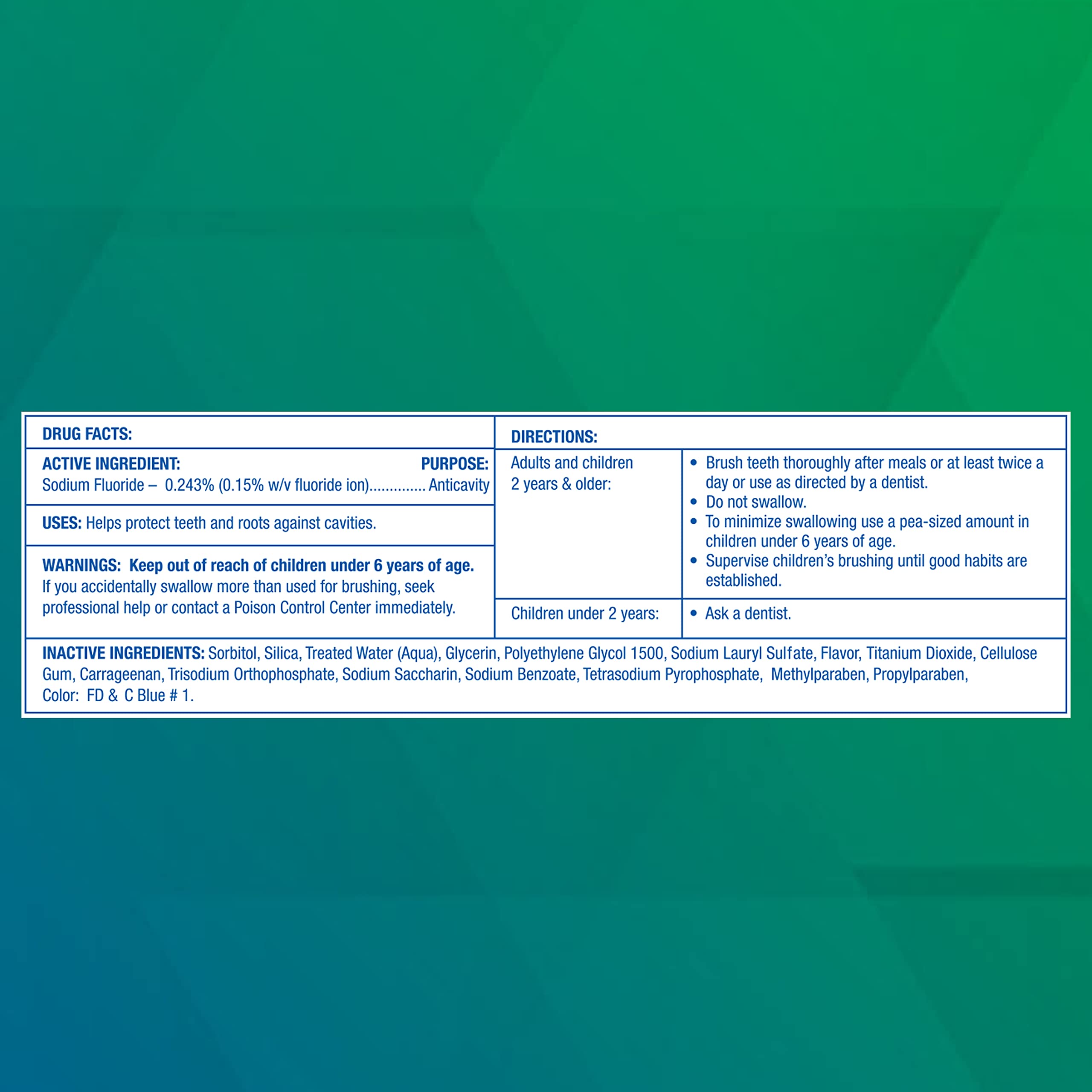 ADA Accepted label on Freshmint toothpaste packaging