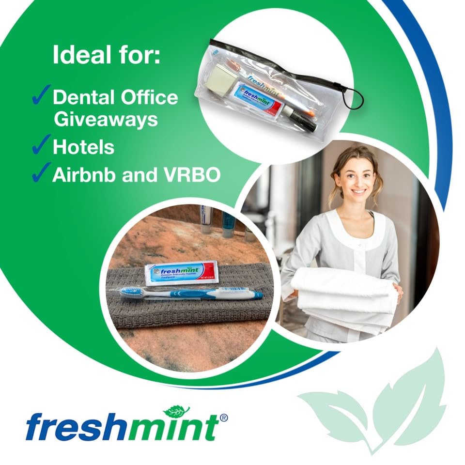 Freshmint packets arranged for hospitality use in a hotel or resort setting