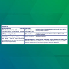 Active ingredient sodium monofluorophosphate in Freshmint toothpaste