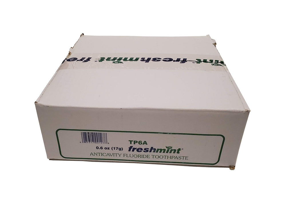 Travel-size Freshmint toothpaste ideal for clinics and travel packs